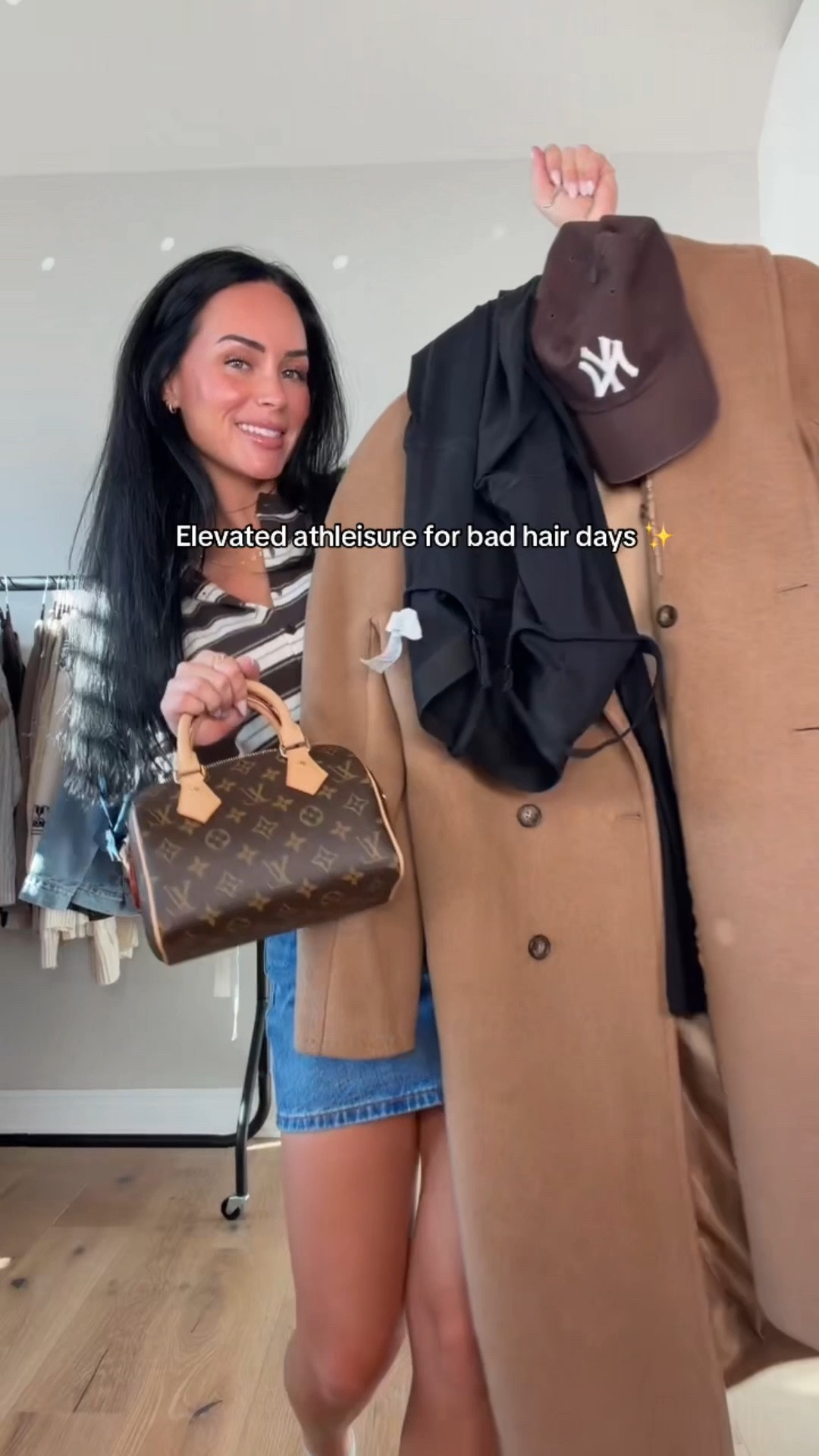 If it’s a bad hair day or a dirty hair day this is your outfit! 🖤 Wide-leg jumpsuit with a clean tailored coat, hat, sunglasses, and New Balance sneakers for that effortless but refined look. Comfortable, versatile, and easy to style year-round. I will have my outfit 🔗 on my LTK in the “outfit inspo” section!

My sizing 5’7, 145lbs, 32dd
I’m wearing size smalls 


casual chic outfit, bad hair day styling, elevated athleisure, minimalist wardrobe essentials, wide-leg jumpsuit outfit, capsule wardrobe style, everyday look, travel outfit idea


#LTKgrwm #LTKActive #LTKootd