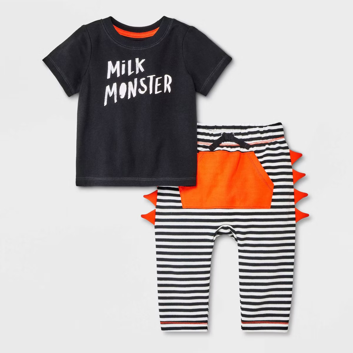 Baby 2pc Milk Monster Top & Bottom Set - Cat & Jack™ Black | Target