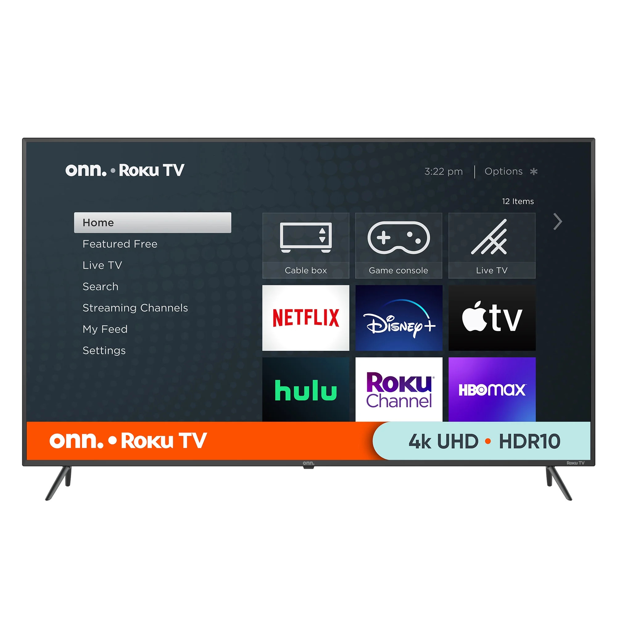 onn. 65” Class 4K UHD (2160P) LED Roku Smart TV HDR (100012587) | Walmart (US)