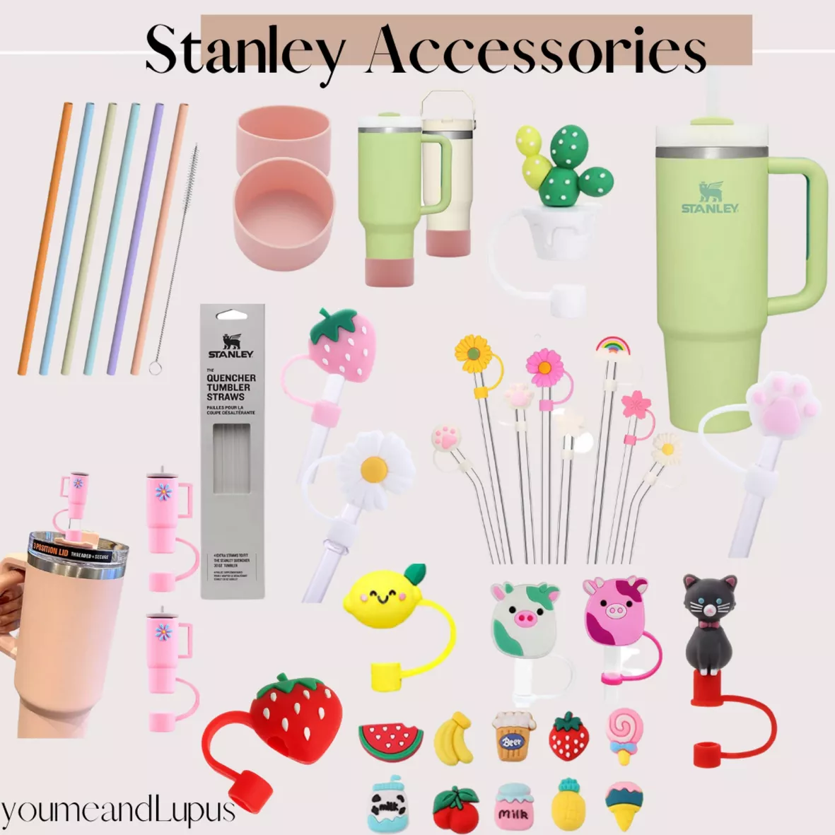 10pcs Straw Cover Cap for Stanley Cup, Silicone Straw Topper Compatible with Stanley 30&40 oz Tumbler with Handle,Straw Tip Covers for Stanley Cups