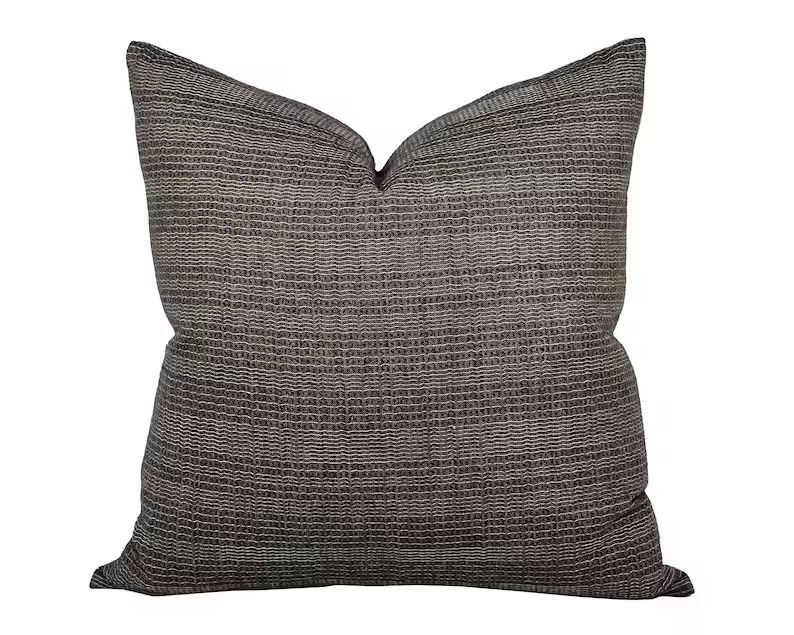 HURON  Dark Brown Vintage Stripe Pillow Cover Hmong Pillow - Etsy | Etsy (US)
