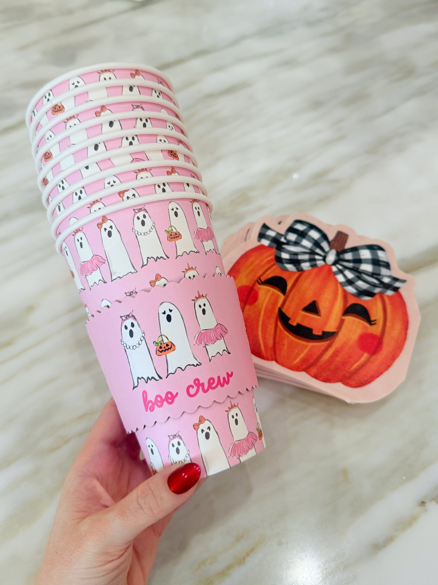 TJ maxx understood the assignment when it comes to making Halloween pink and girly! These pink coffee cups and napkins would be darling for a Halloween party! 

#LTKHalloween #LTKParties #LTKHome