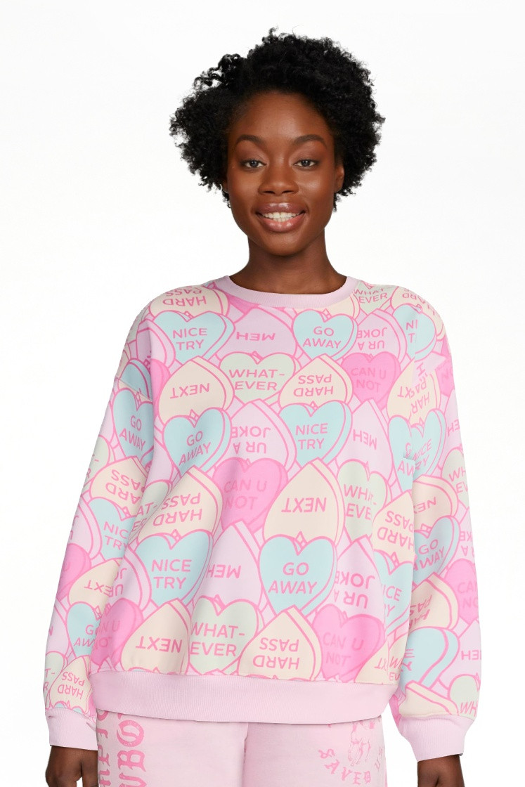 Candy Hearts Women's Graphic Sweatshirt with Long Sleeves, Sizes XXS-XXL | Walmart (US)
