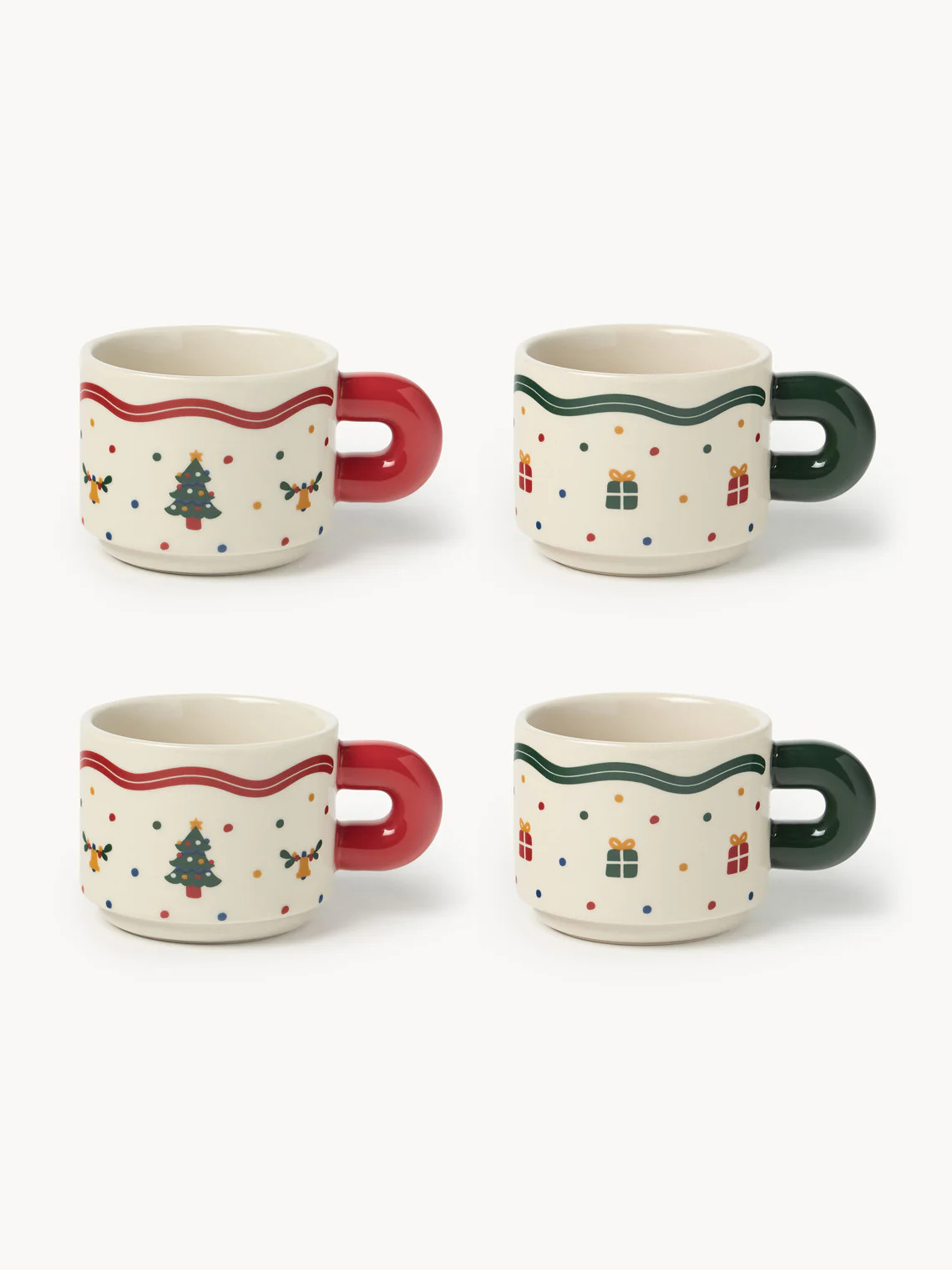 Weihnachtliche Tassen Cutemas, 4er-Set | Westwing EU