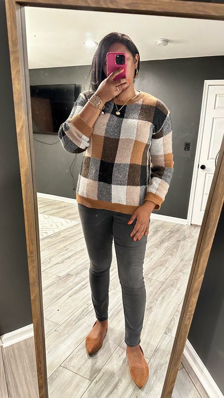 I love this sweater b/c it can easier be dressed up or down easily! I wore this church today. I think next time I'll wear it with some Timberland boots. 🤎

#LTKmidsize #LTKplussize #LTKover40
