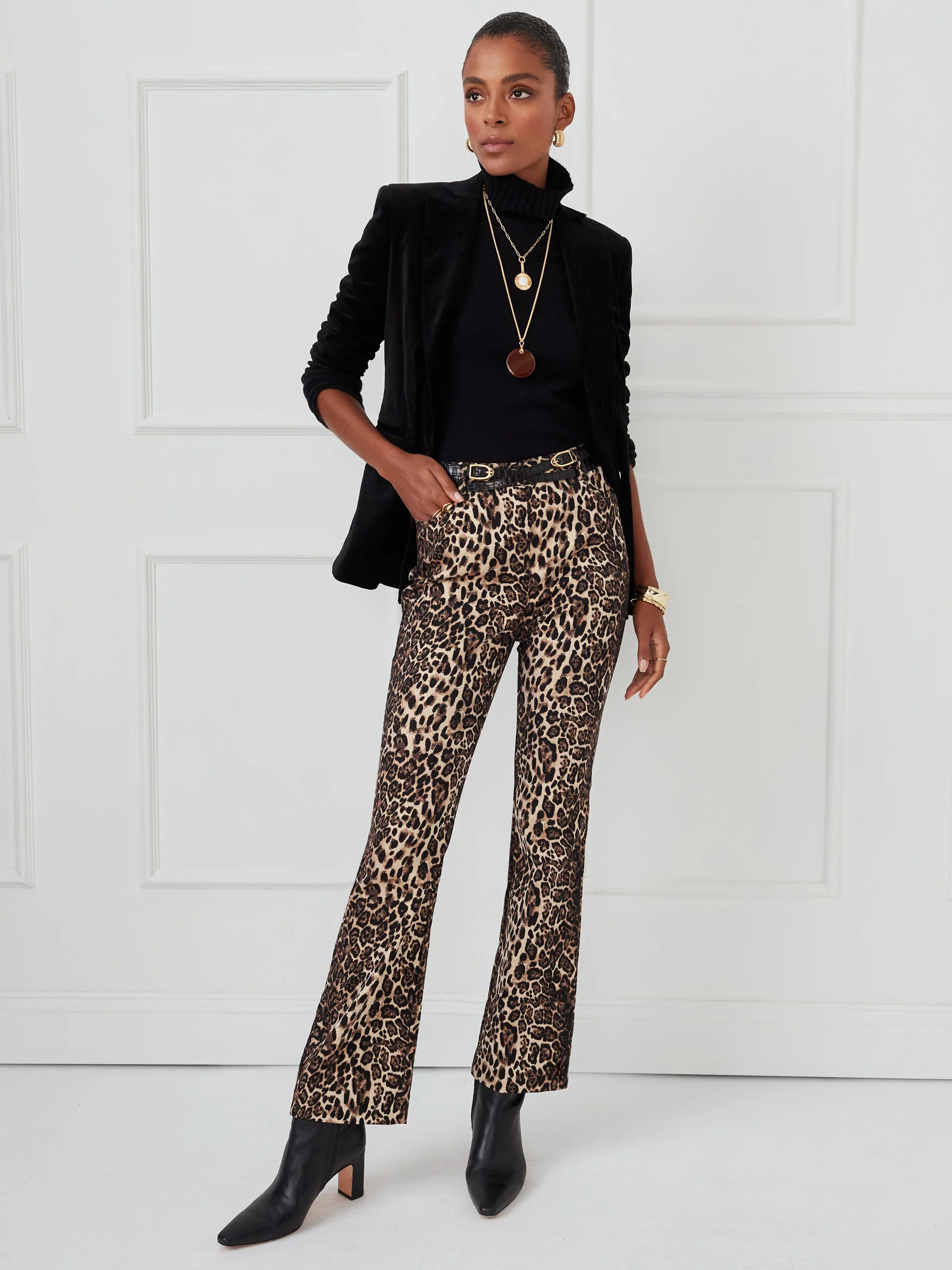 Dax Pants in Cheetah Jacquard | J.McLaughlin