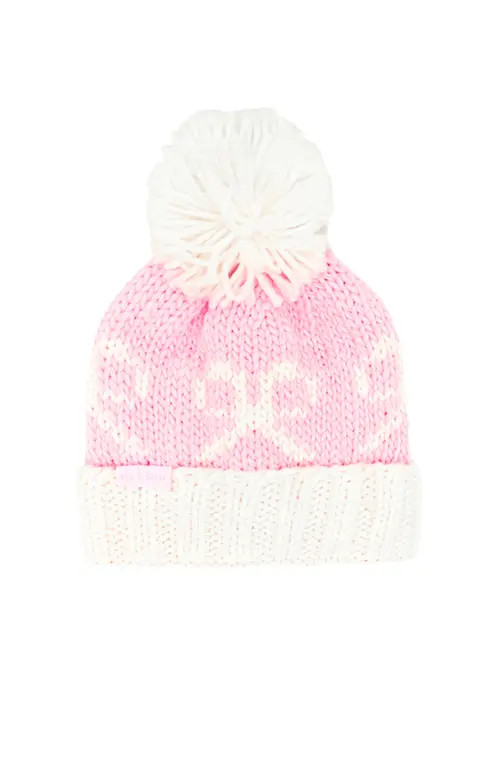 Bits & Bows Knit Bows Bobble Hat in Pink at Nordstrom, Size Large | Nordstrom