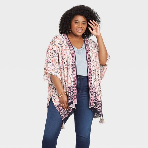 Women's Floral Print 3/4 Sleeve Jacket - Knox Rose™ Ivory | Target