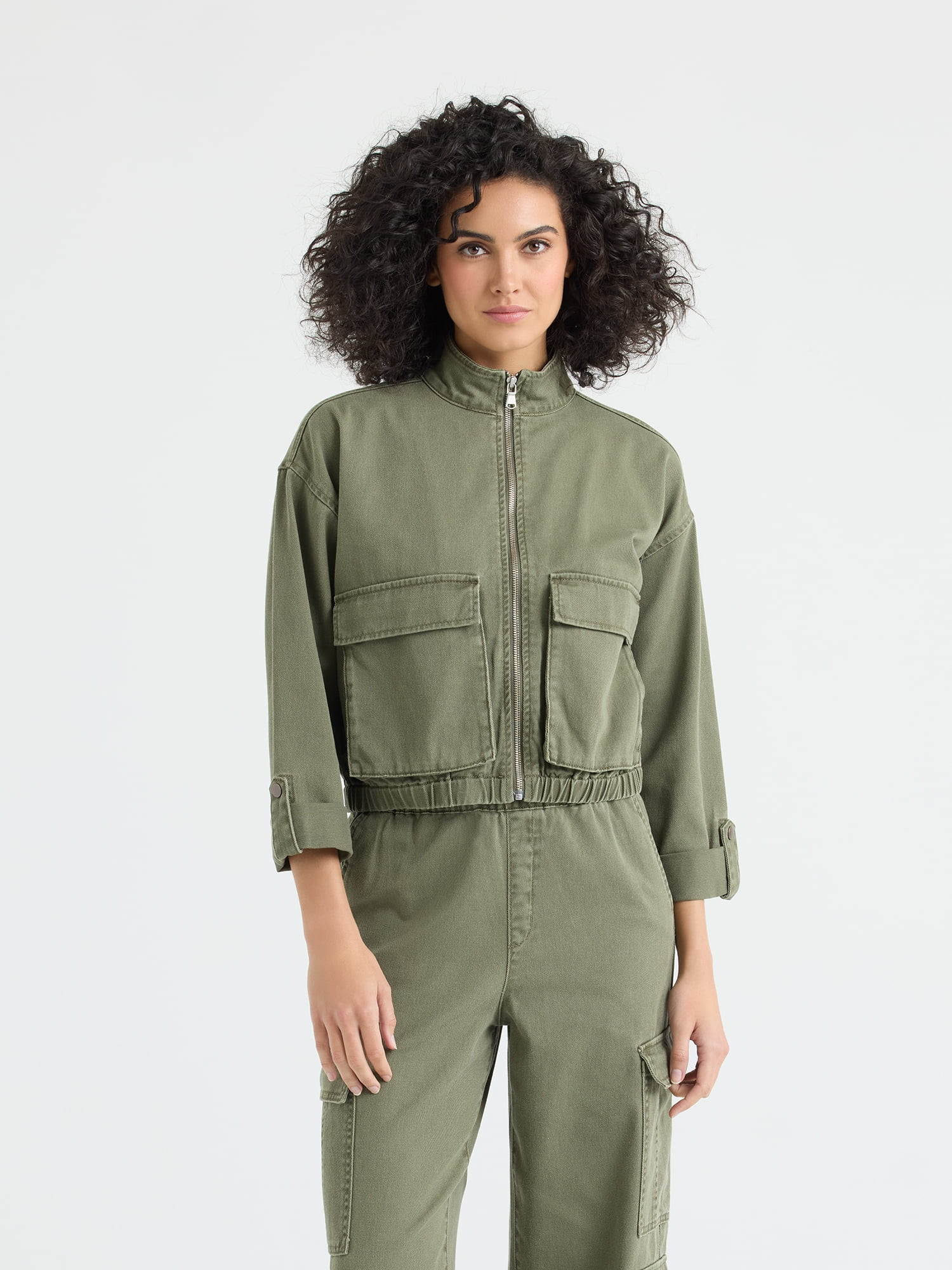 Sofia by Sofia Vergara Women's and Women's Plus Utility Crop Jacket, Sizes XS-4X | Walmart (US)