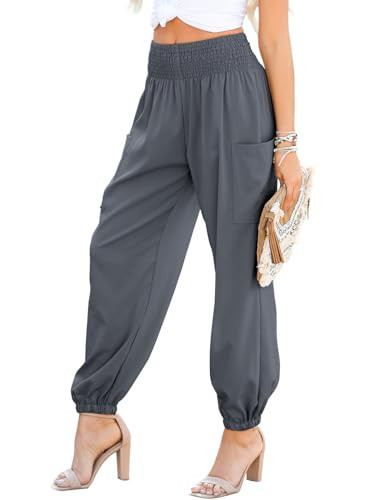 Dokotoo Womens Summer Boho Business Casual Smocked 2026 High Waisted Cargo Summer Long Elephant P... | Amazon (US)