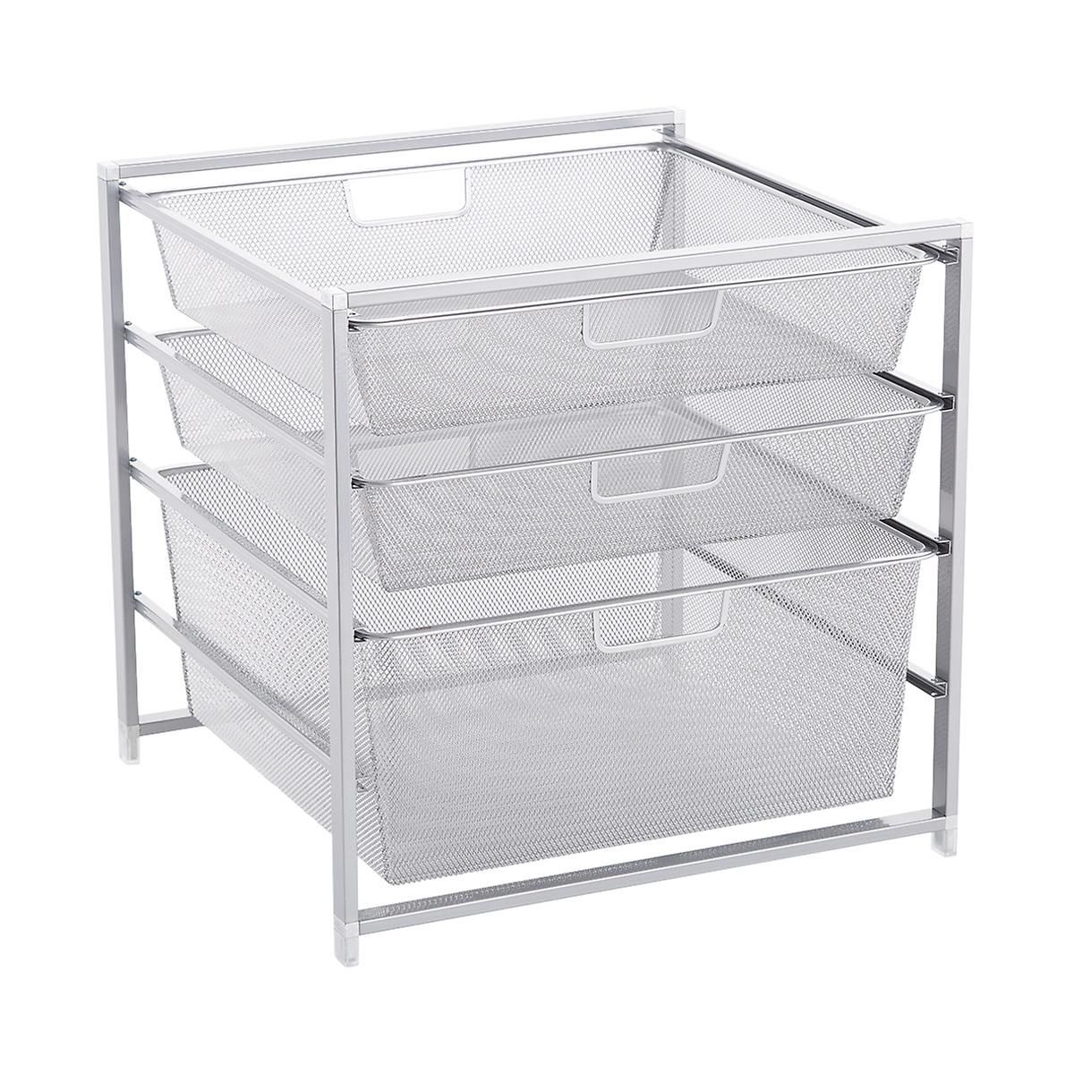 Elfa Narrow Cabinet Drawer Solution Platinum | The Container Store