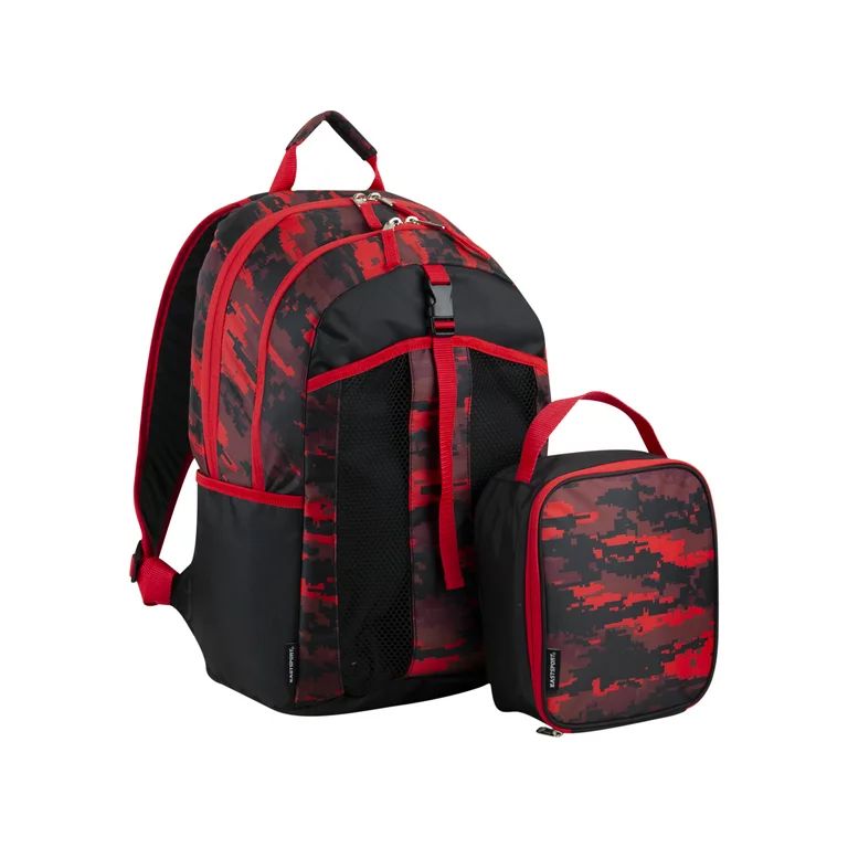 Eastsport Deluxe Backpack with Bonus Matching Lunch Bag, Red Camo | Walmart (US)