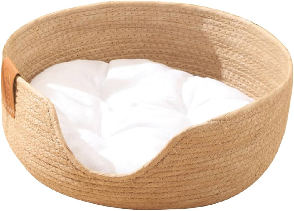 Straw Nest Pet Beds for Small Dogs Cat Bed Washable Small Dog Beds Dog Sofa Dog Chair Bed Cat Nes... | Amazon (US)