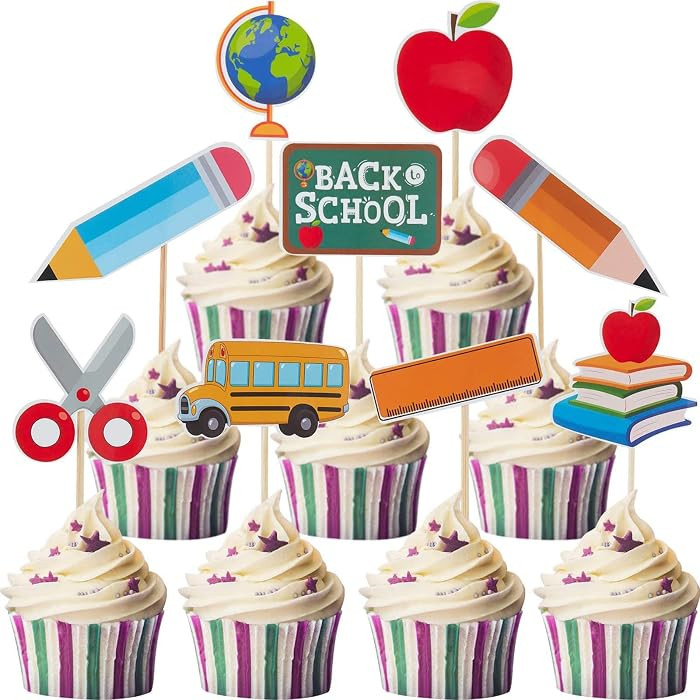 Boao 54 Pieces Back to School Cupcake Toppers First Day of School Cake Picks Welcome Class Toothp... | Amazon (US)