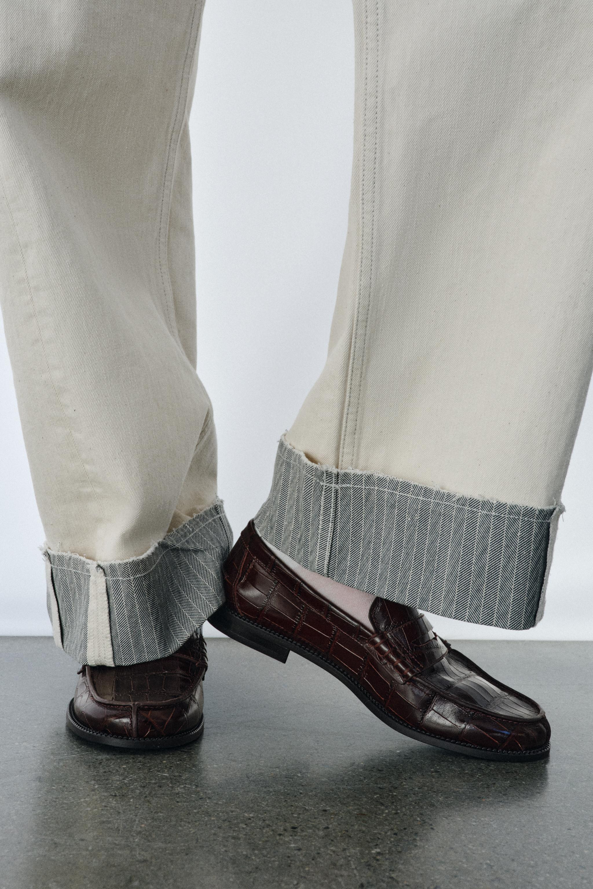 EMBOSSED LEATHER LOAFERS | Zara UK