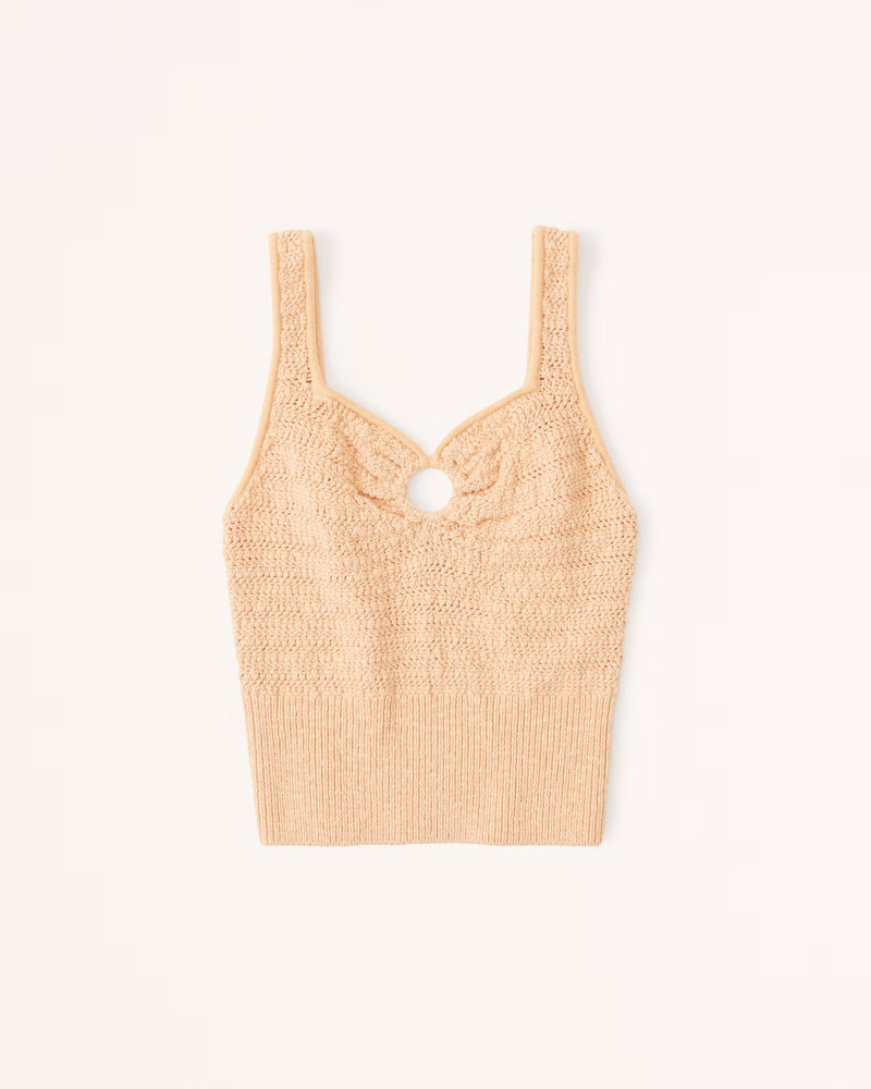 Cinched Cutout Crochet Tank | Abercrombie & Fitch (US)