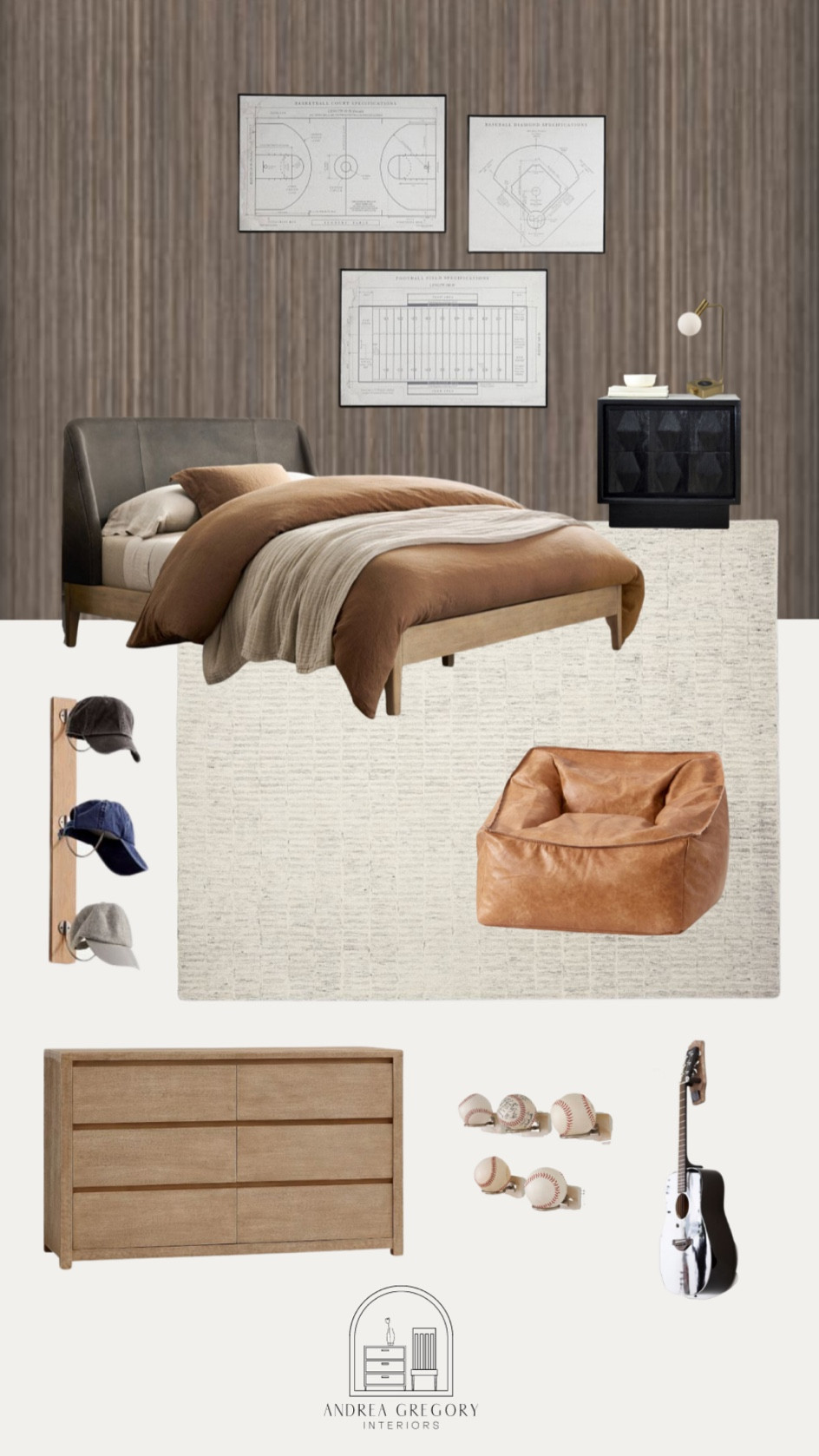 TEEN BOY’S ROOM MAKEOVER! This eDesign was so fun! Incorporating his interests - sports, guitars and gaming - into a bedroom with a more grown-up vibe was a cool challenge. I think it turned out pretty great, don’t you?!

- Boy’s bedroom, boy’s room, teen room, teen bedroom, leather bed frame, dresser, wallpaper, guitar holder, hat hooks, baseball hooks, vintage sports art, nightstand, rug, gaming chair, table lamp, bedding -



#LTKhome #LTKstyletip #LTKkids