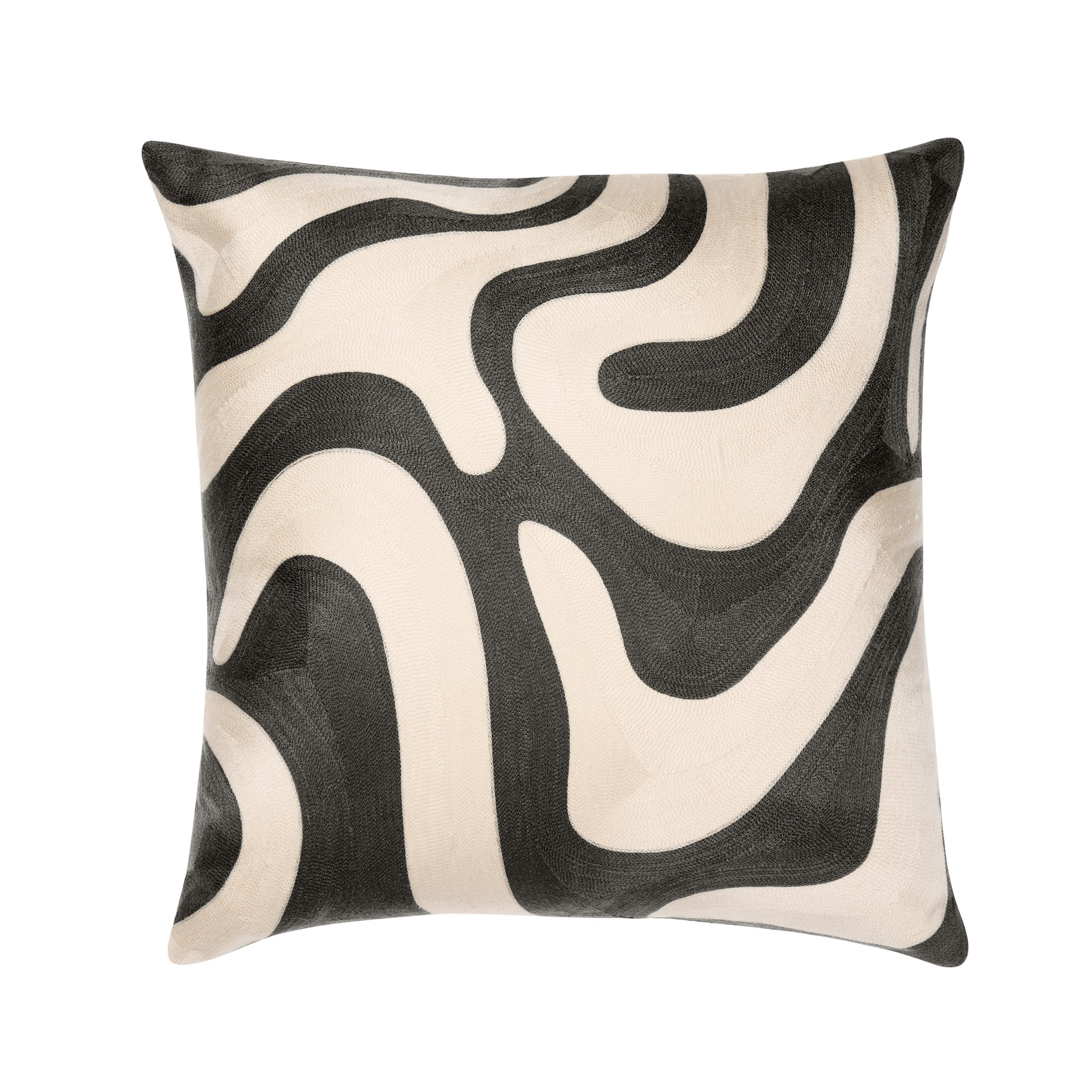 Temi Coker for Walmart Embroidered Decorative Pillow, 20" x 20", Black and White | Walmart (US)