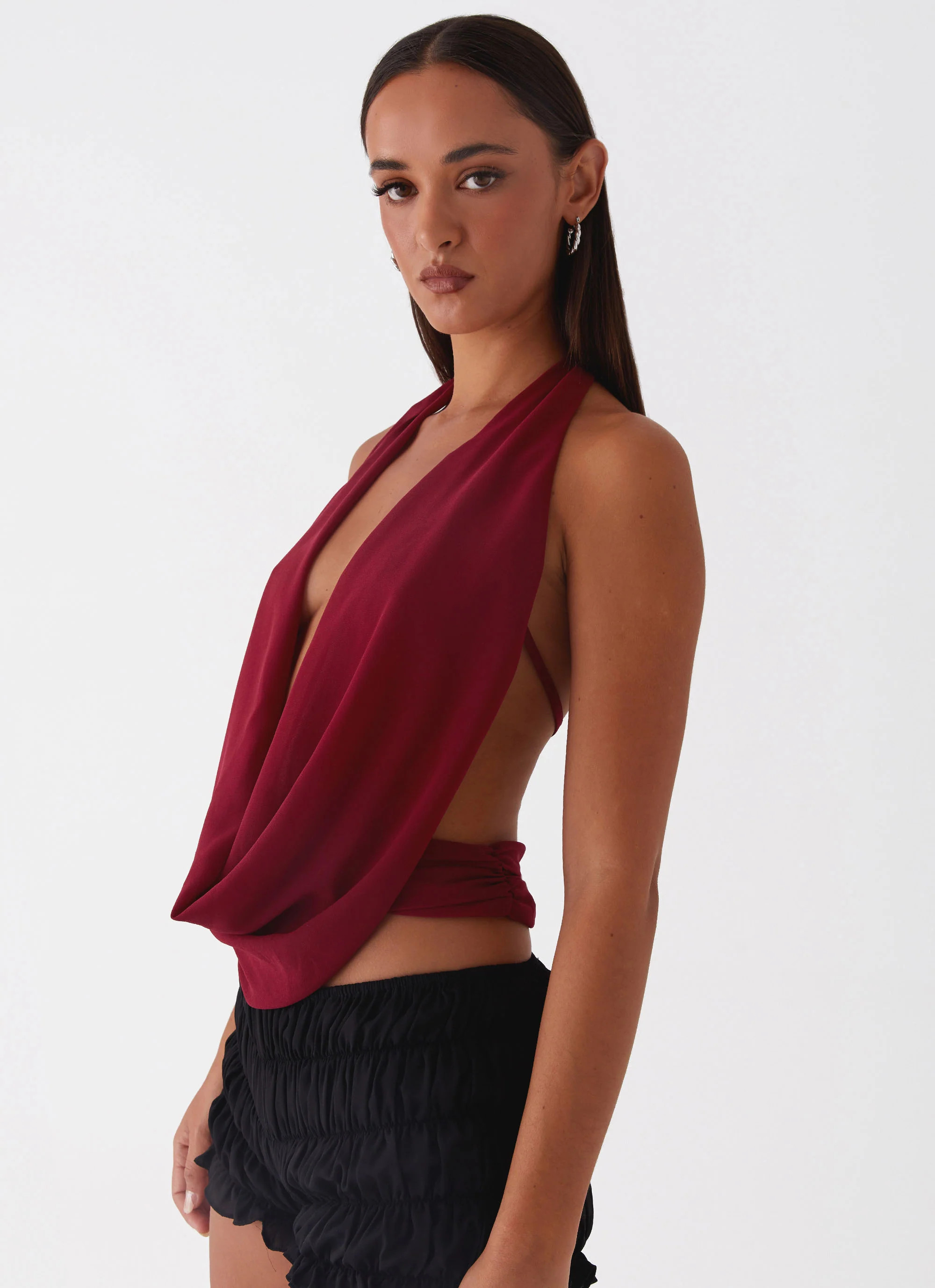 Sawyer Mesh Top - Maroon | Peppermayo (Global)
