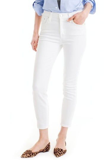 Women's J.crew Lookout High Waist Crop Jeans, Size 24 - White | Nordstrom