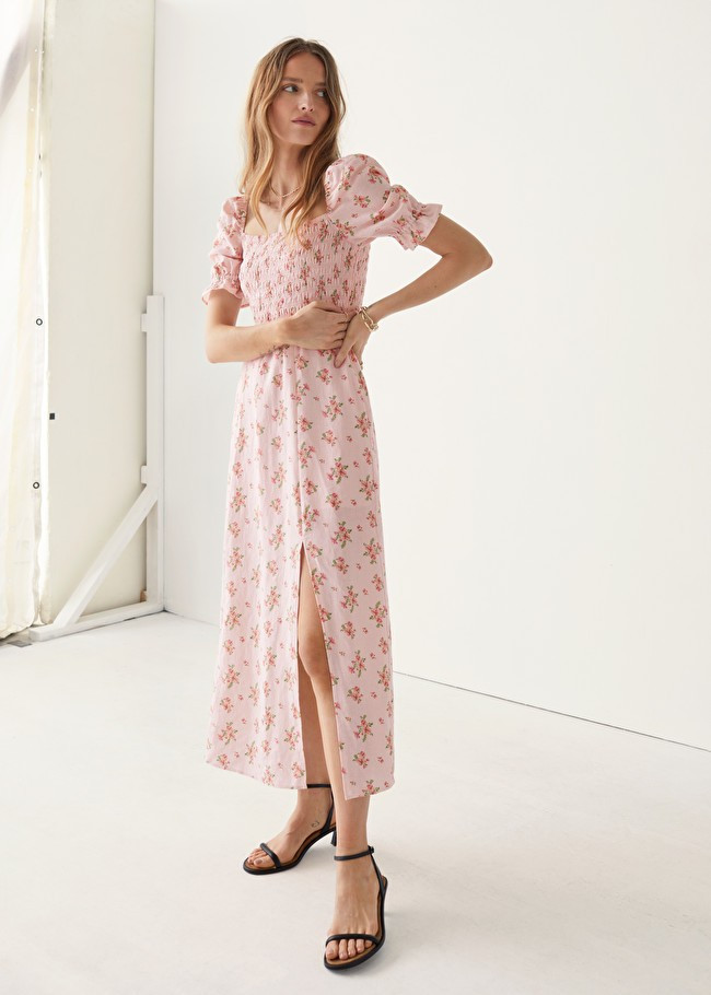 Printed Puff Sleeve Linen Midi Dress | & Other Stories (EU + UK)