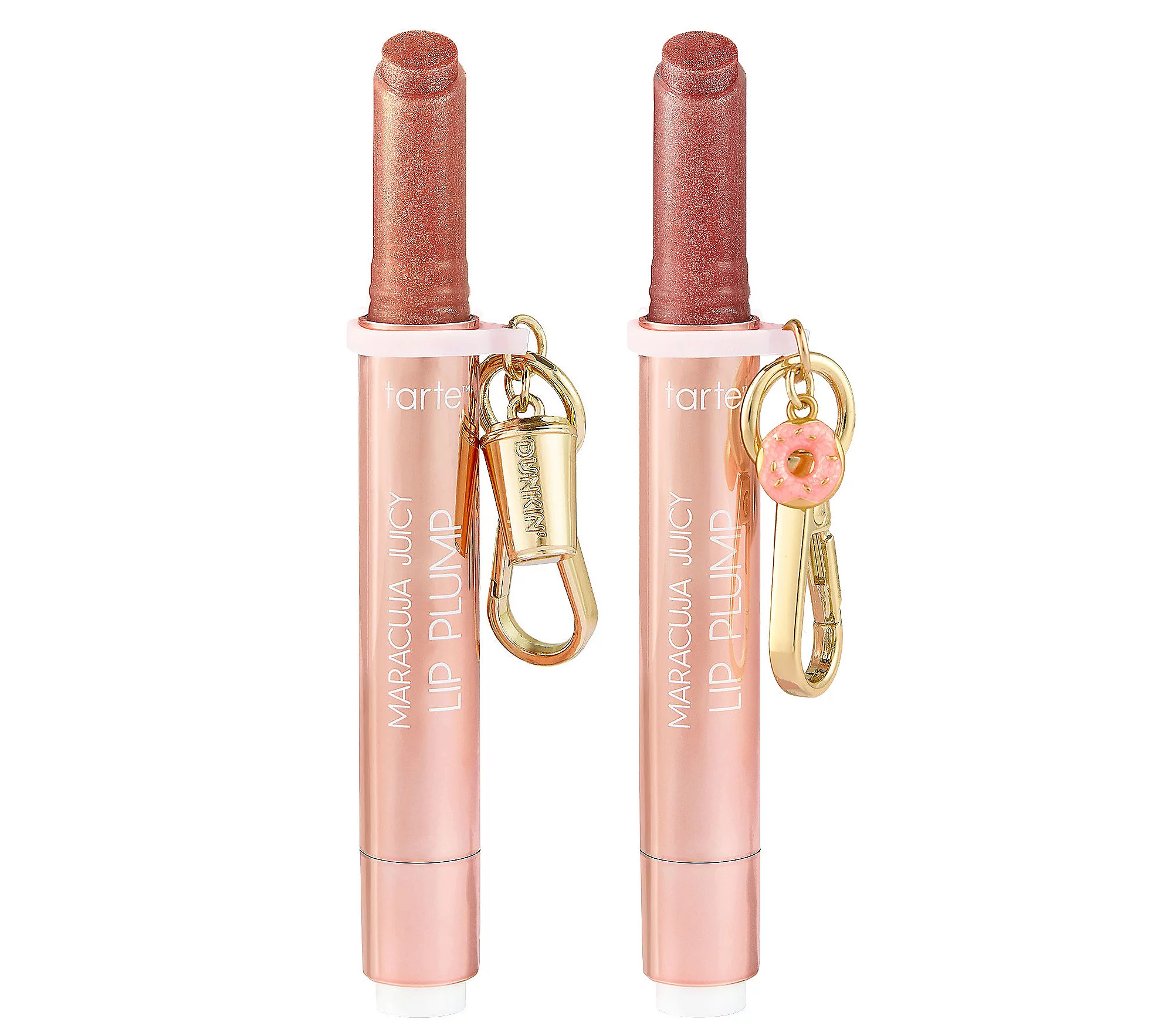 tarte x Dunkin maracuja juicy lip plum duo with charms | QVC