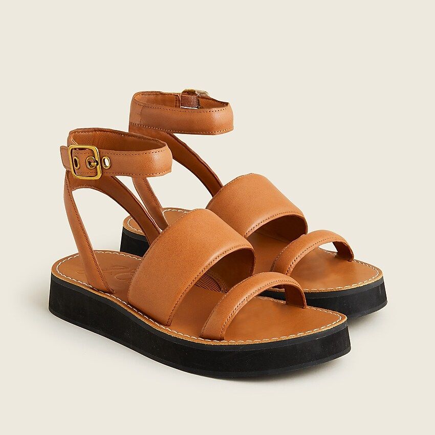 Mallorca platform double-strap sandals in leather | J.Crew US