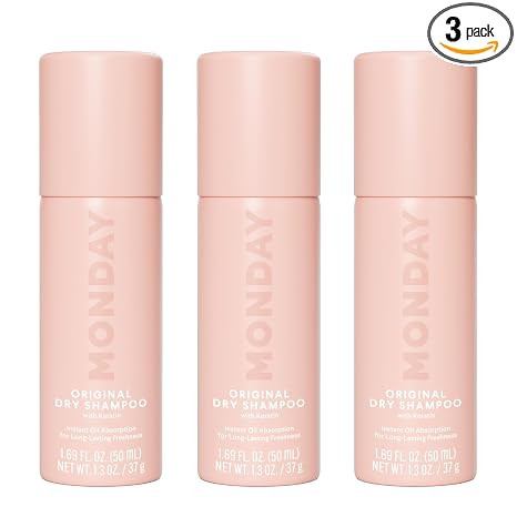 MONDAY HAIRCARE ORIGINAL Dry Shampoo with Keratin, oil-absorbing for All Hair Types 50ML (3 Pack) | Amazon (US)