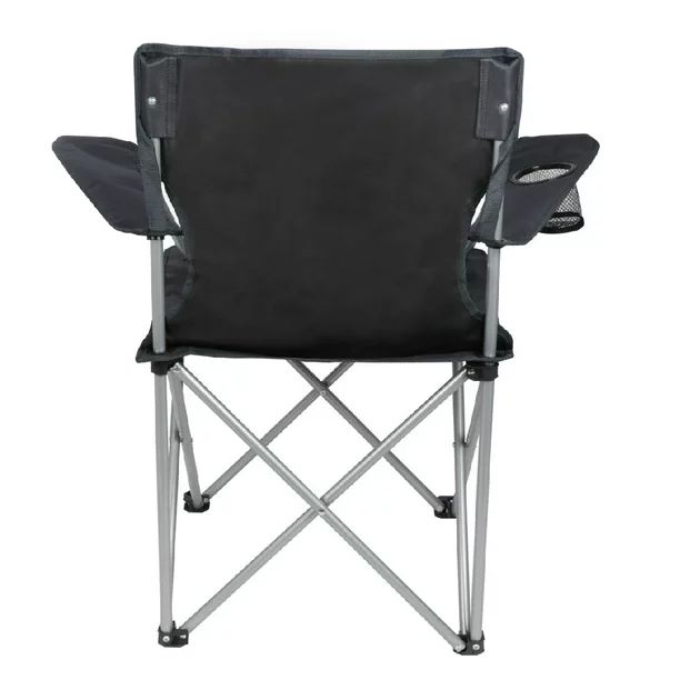Ozark Trail Basic Quad Folding Camp Chair with Cup Holder, Black, Adult | Walmart (US)