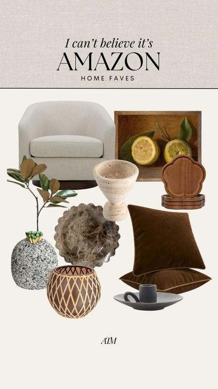 Amazon Home finds + faves! 

amazon home favorites, amazon finds, accent chair, amazon furniture, budget friendly home decor, marble tray, art print, wood coasters, candle holder, wicker vase, rattan vase, velvet pillow, wood coaster, scalloped coaster, candle holder, affordable home finds 

#LTKhome
