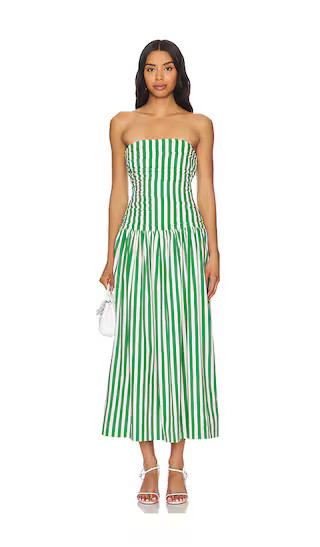 Selma Dress in Green Curacao Stripe | Revolve Clothing (Global)