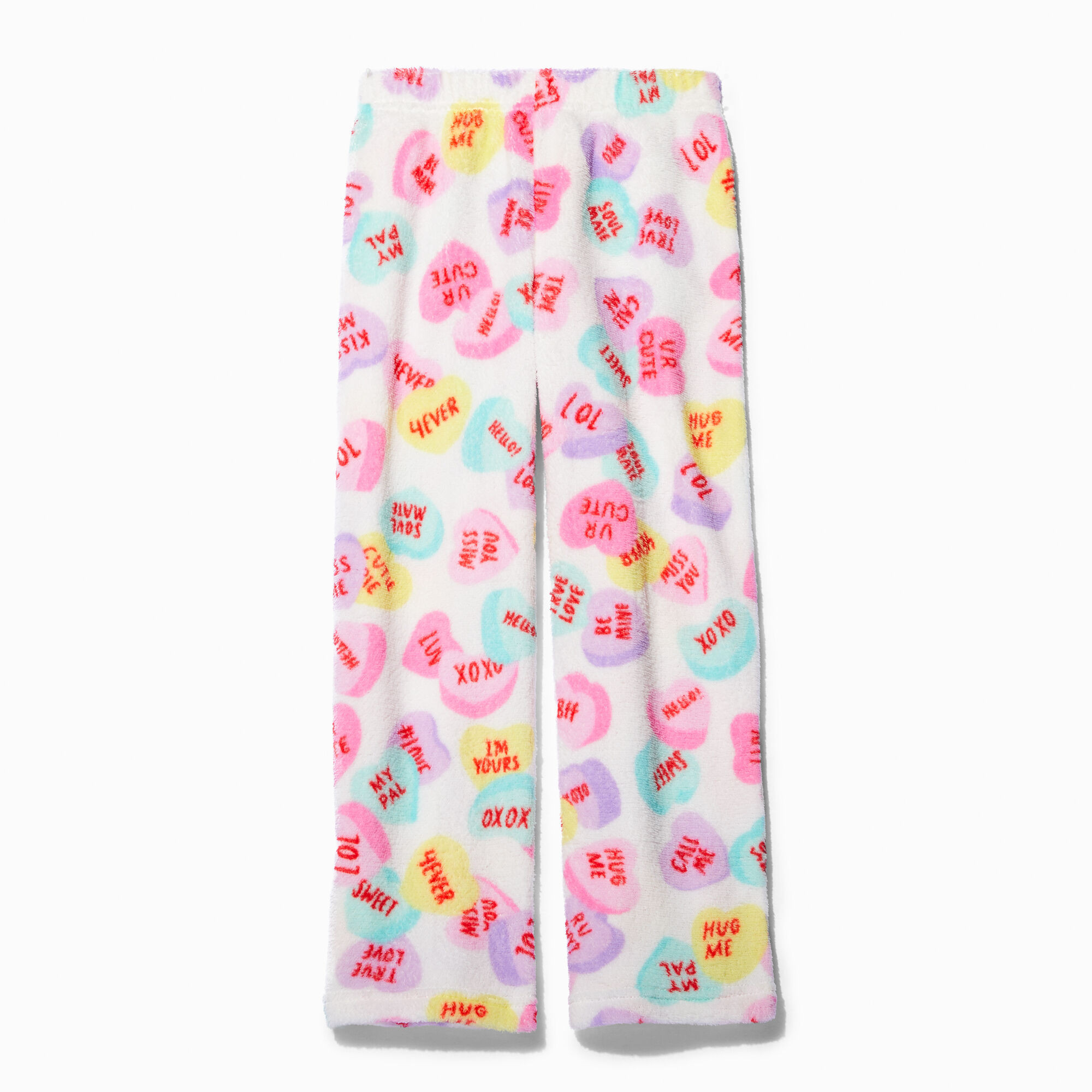 Valentine's Day Conversation Hearts Fleece Lounge Pants - Youth | Claire's (US)