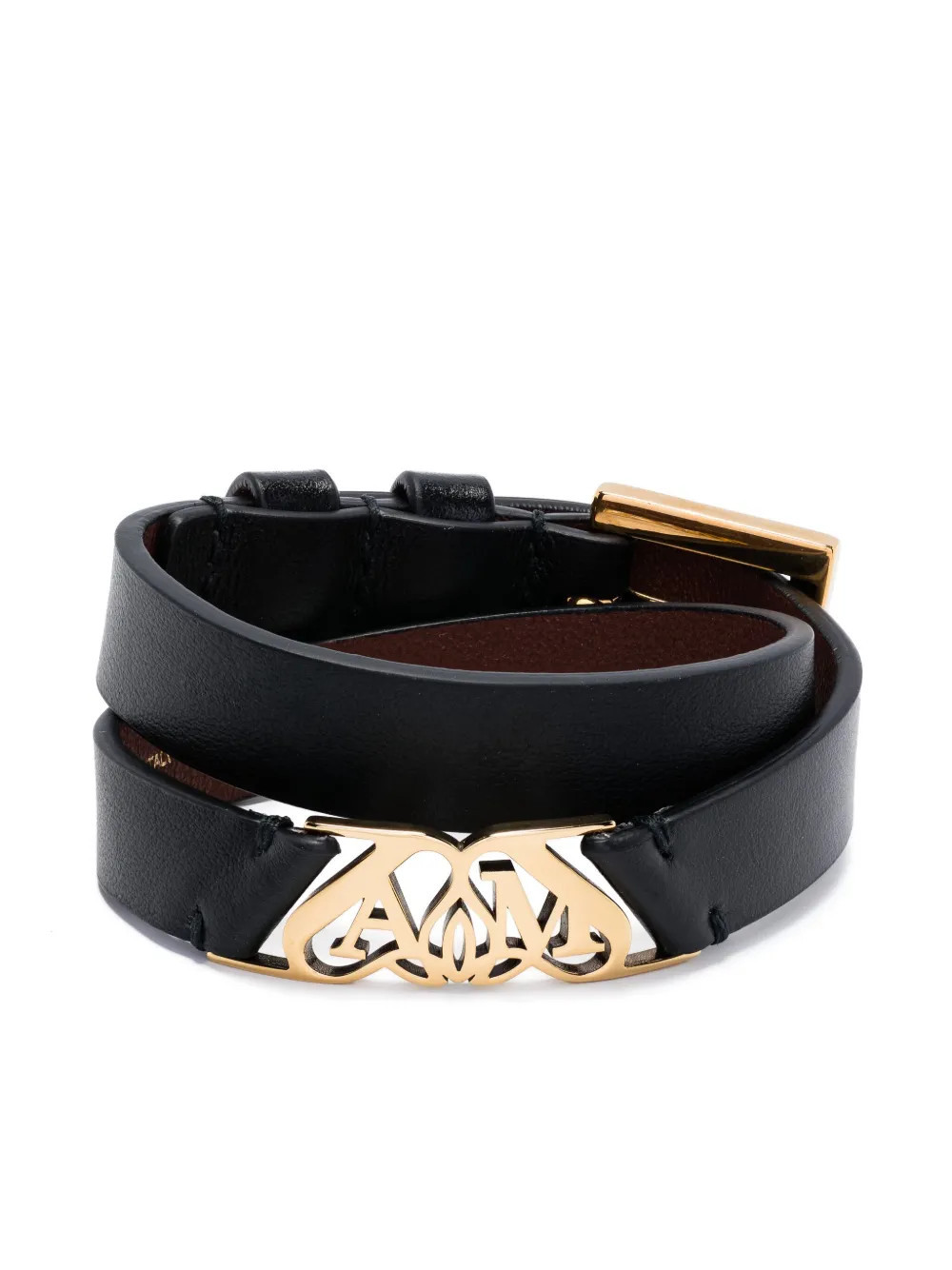 Alexander McQueen Seal leather bracelet - Black | Farfetch Global