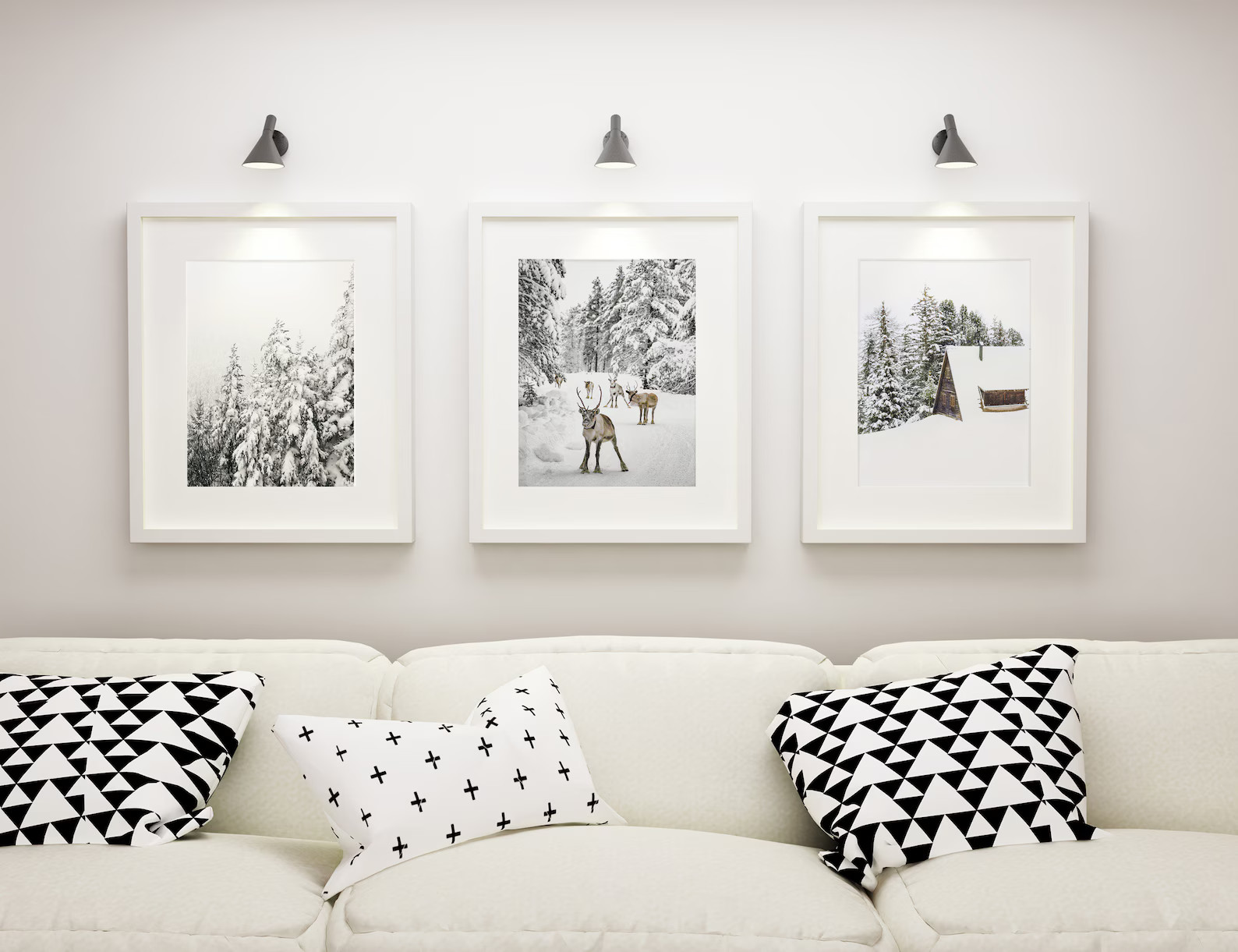 Holiday Decor Winter Set of 3 Prints Nordic Print Christmas Wall Art Snowy Pine Trees Rustic Chri... | Etsy (US)