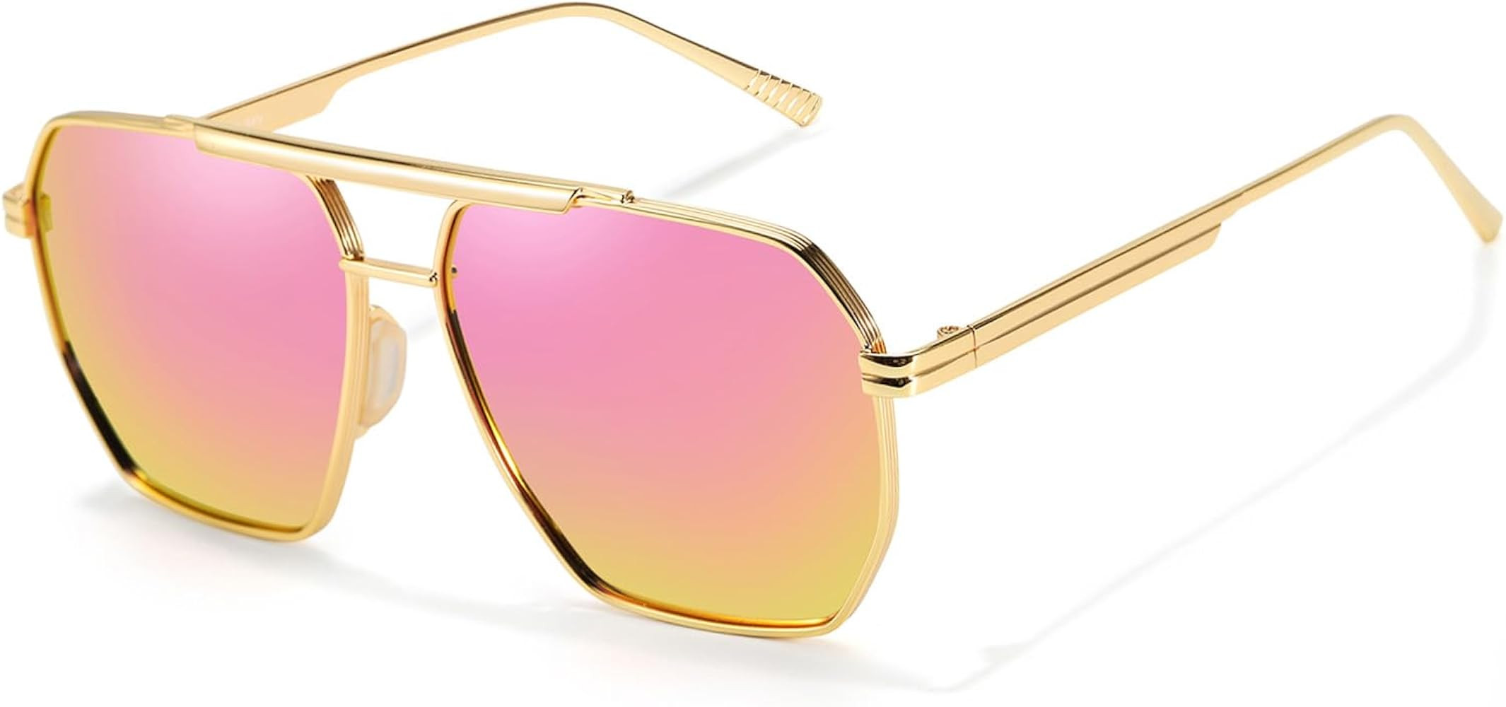 TJUTR Oversized Tangle\u2011Free Aviator Sunglasses for Women Men, Polarized UV400 Shades, Square... | Amazon (US)