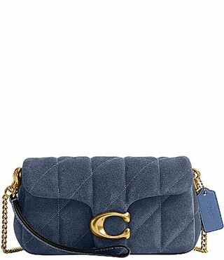 COACH Tabby 19 Quilted Suede Chain Crossbody Wristlet Bag - Light Denim | Dillard's