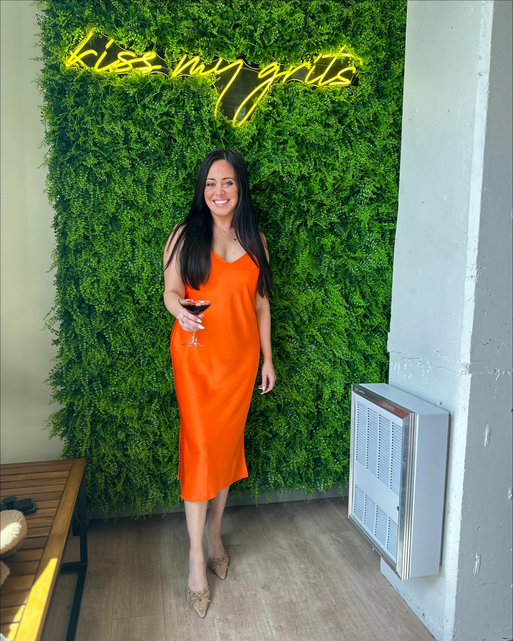 This slip dress comes in 5 colors including this gorgeous orange AND it's only $69! It's a satin slip dress that could be paired with a cropped jacket or even put a cropped or cinched sweater over the top and have the bottom as a skirt if you're cold! 

I paired it with my Tony Bianco kitten heel mules, a bold blue crocodile bag because orange and blue are opposite of each other on the color wheel, and of course my trusty Kendra Scott jewelry! Check out the reversible earrings in this post! ✨ 

I will take the other dress colors here too!! 🧡

#LTKstyletip #LTKmidsize #LTKfindsunder100