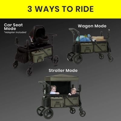 Delta Children Jeep Deluxe Wrangler Wagon Stroller With Cooler Bag And Parent Organizer, Green | Ashley Homestore