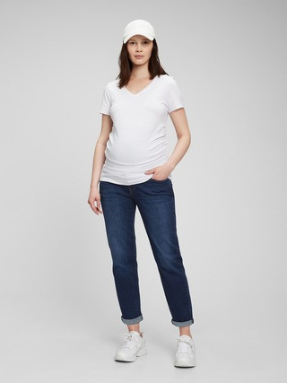 Maternity True Waistband Full Panel Girlfriend Jeans | Gap (US)