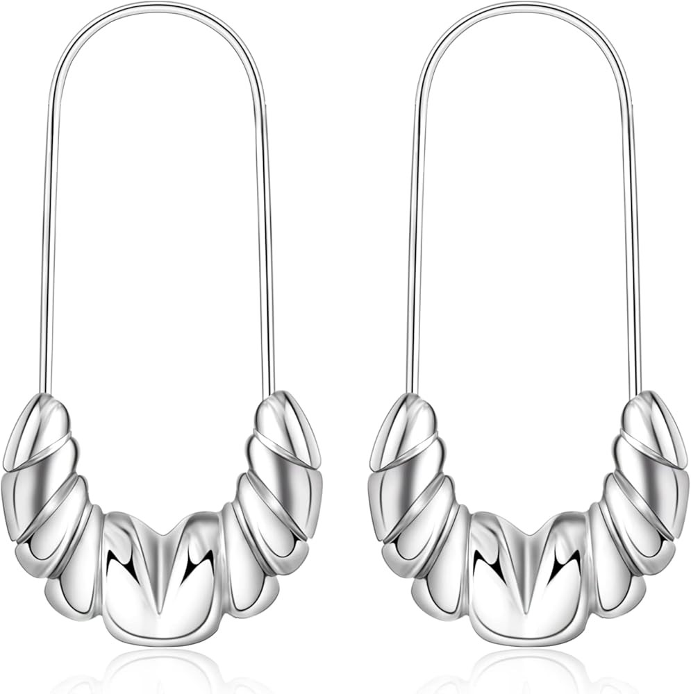 925 Sterling Silver Earrings Silver Hoop Earrings for Women Small Huggie Hoops, Lightweight Chunk... | Amazon (US)