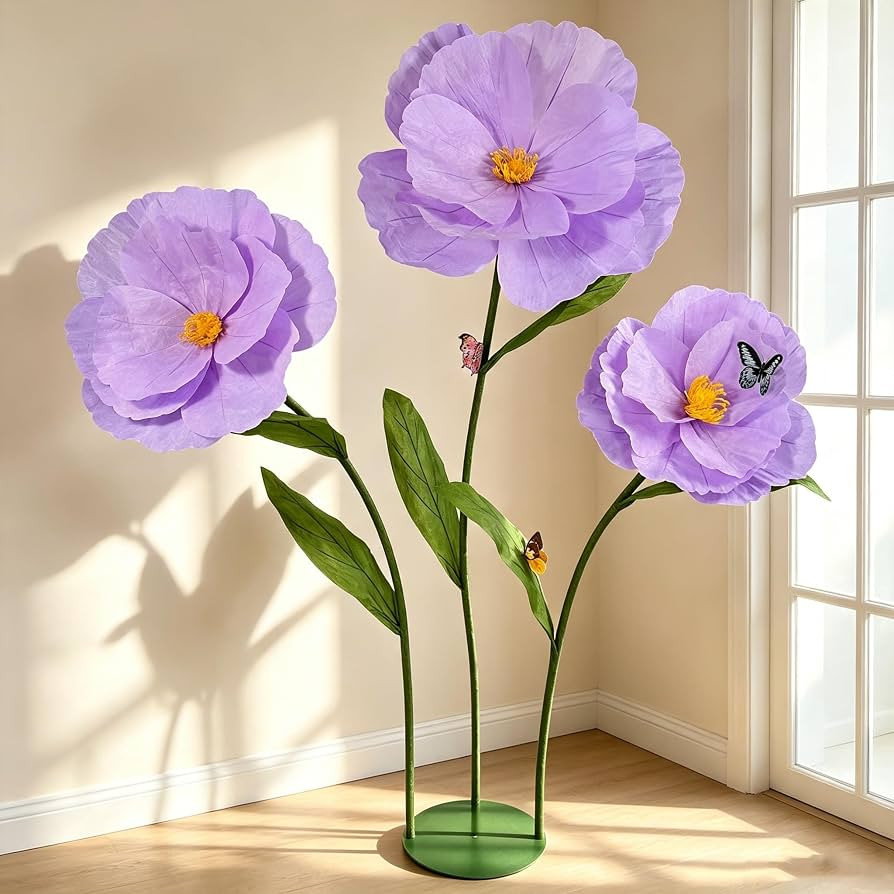 5.8 Ft Giant Artificial Flowers with Stand, Large Paper Flower | Amazon (US)