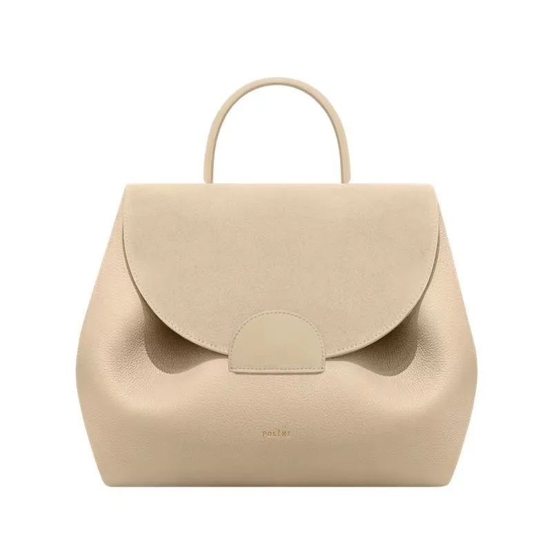 Polene Paris bags Number One Nano Taupe Textured Leather Trio Camel Tote Bags Women Handbags Genu... | DHGate