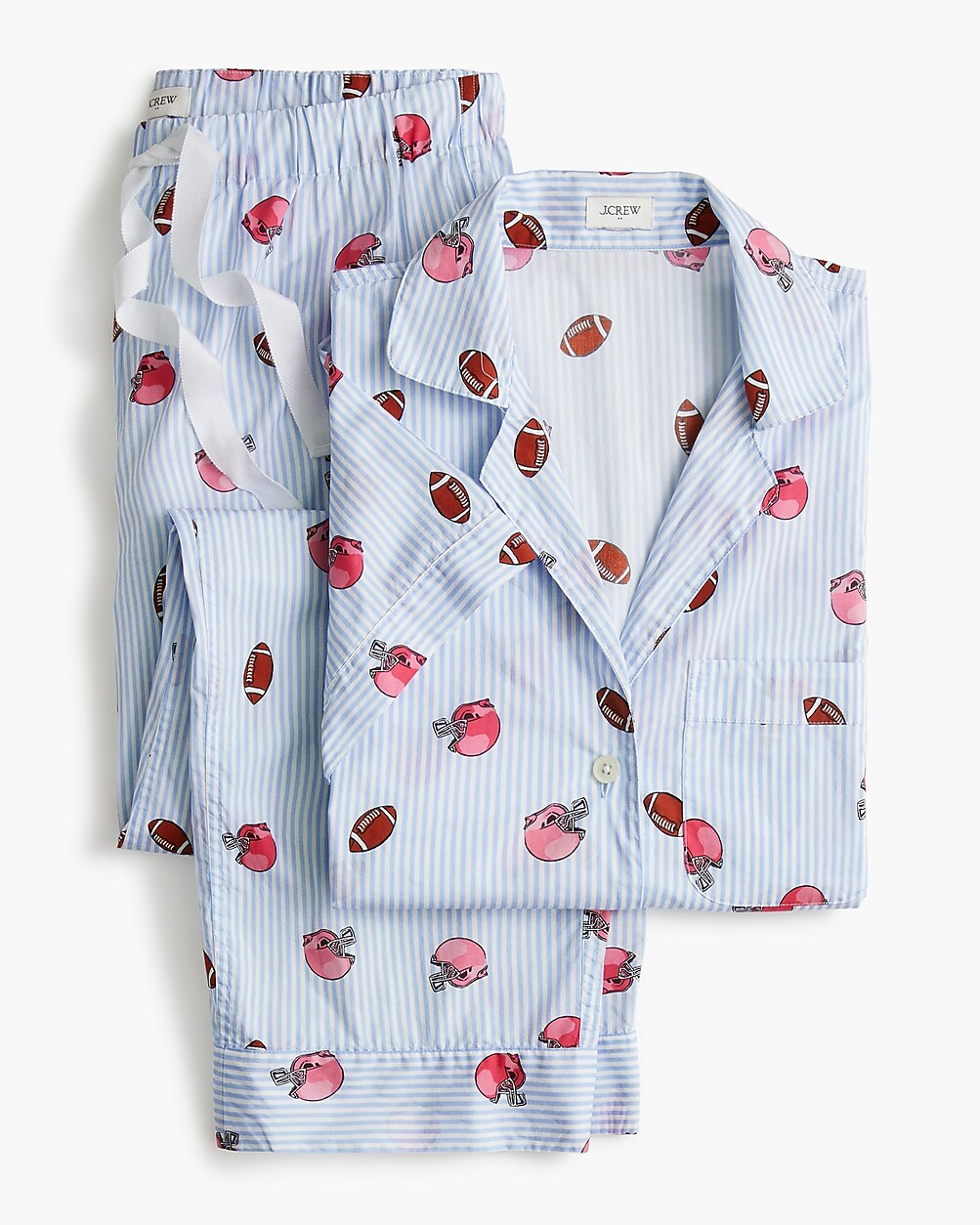 Short-sleeve printed woven top and cropped pant pajama set | J.Crew Factory