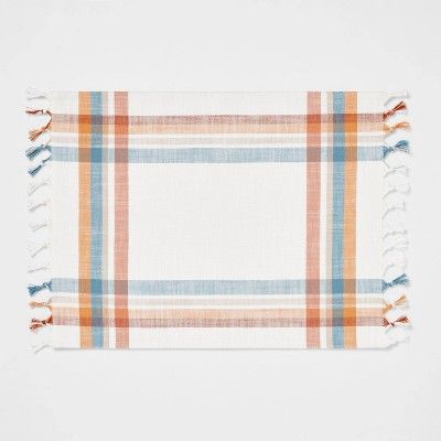Cotton Harvest Plaid Placemat with Fringe - Threshold™ | Target