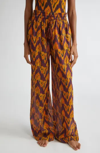 Azra Print Wide Leg Cover-Up Pants | Nordstrom
