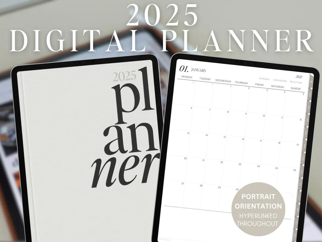 2025 Digital Planner by Allie Marie Digital, Portrait, Dated Monthly Weekly, Daily, iPad Planner,... | Etsy (US)