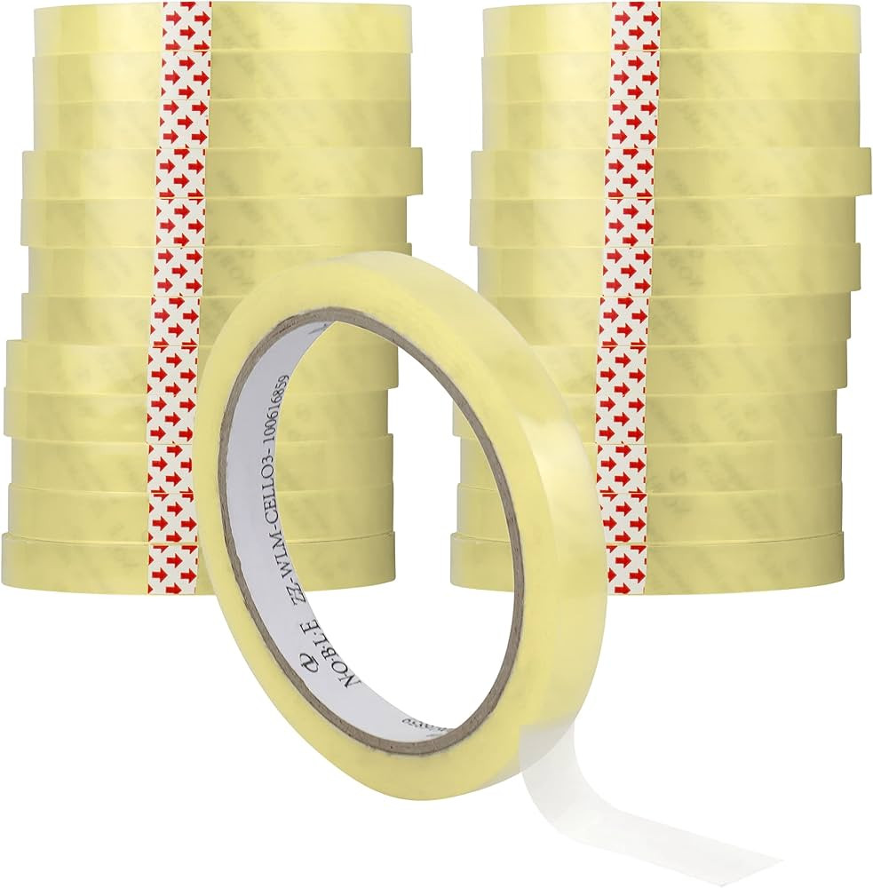 Noble Pack 24 Rolls Packaging Tape - 0.5 inch x 164 feet - Total 3936 feet Transparent Tape - Fit... | Amazon (US)