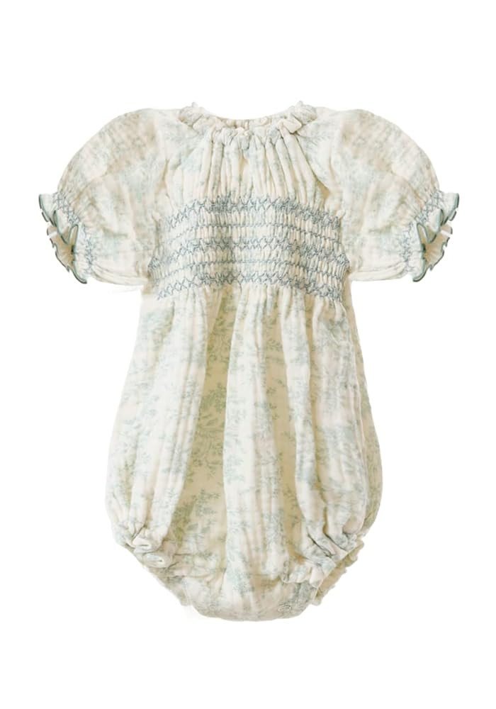 NOTHING FITS BUT Baby’s Classic Muslin Sana Onesie Jumpsuit, Puffed Sleeve Bodysuit Cotton One-... | Amazon (US)