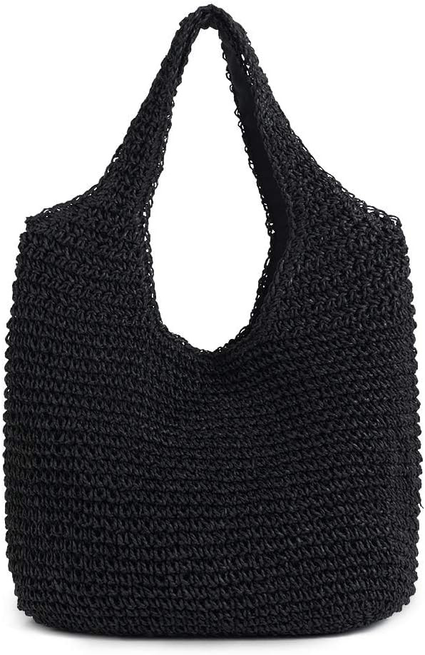 Hand-woven Soft Large Straw Shoulder Bag Boho Straw Handle Tote Retro Summer Beach Bag Rattan Han... | Amazon (US)