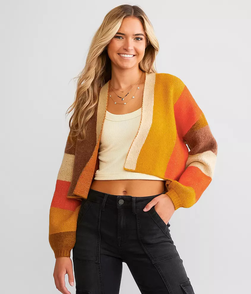 Block Out Cropped Cardigan Sweater | Buckle